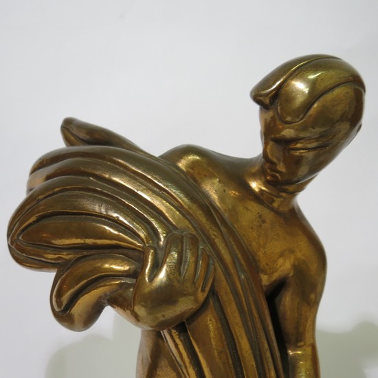 Pair American Art Deco Galvano Copper Electroformed Bookends